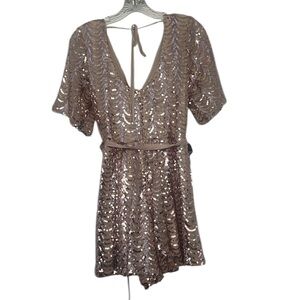 NWT Women’s Charlotte Russe rose gold sequin romper